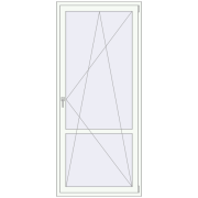 BALCONY DOOR REHAU SYNEGO 1000x2280 mm RAL 9016 Traffic white two-sided