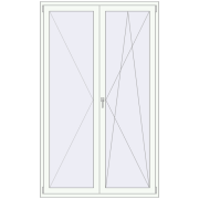BALCONY DOOR REHAU SYNEGO 1400x2300 mm RAL 9016 Traffic white two-sided