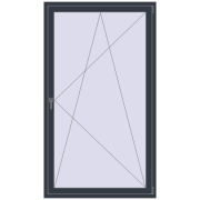 BALCONY DOOR REHAU SYNEGO 1200x2100 mm ANTHRACITE_GREY_STRUKTURAL dwustronny