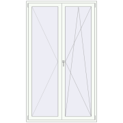 Drzwi balkonowe 1400x2400 mm BALCONY DOOR REHAU SYNEGO RAL 9016 Traffic white dwustronny