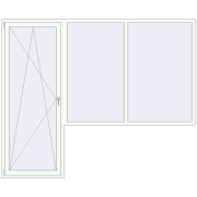 BALCONY DOOR REHAU EURO 70 2800x2300 mm RAL 9016 Traffic white two-sided