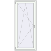 Balcony doors 800x1900 mm BALCONY DOOR REHAU EURO 60 RAL 9016 Traffic white two-sided