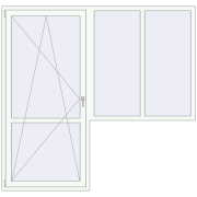 Drzwi balkonowe 2200x2100 mm BALCONY DOOR REHAU EURO 70 RAL 9016 Traffic white dwustronny