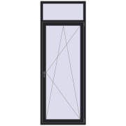 BALCONY DOOR REHAU SYNEGO 900x2450 mm BLACK_ULTI-MATT two-sided