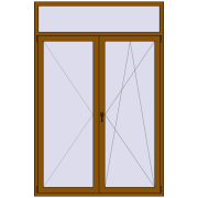 BALCONY DOOR REHAU SYNEGO 1600x2400 mm GOLDEN OAK two-sided