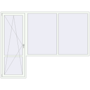BALCONY DOOR REHAU EURO 70 2800x2100 mm RAL 9016 Traffic white two-sided