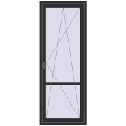 BALCONY DOOR REHAU SYNEGO 800x2100 mm BLACK_STRUCTURAL two-sided