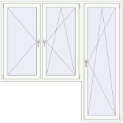 BALCONY DOOR REHAU EURO 70 2100x2100 mm RAL 9016 Traffic white two-sided