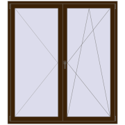 Drzwi balkonowe 1700x1900 mm BALCONY DOOR REHAU SYNEGO DARK_OAK dwustronny Drzwi balkonowe 1700x1900 mm BALCONY DOOR REHAU SYNEGO DARK_OAK dwustronny