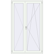 BALCONY DOOR REHAU EURO 70 1250x2100 mm RAL 9016 Traffic white two-sided