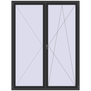 BALCONY DOOR REHAU EURO 70 1830x2400 mm ANTHRACITE_GREY_GLATT two-sided