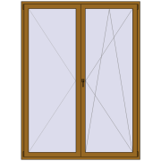 BALCONY DOOR REHAU SYNEGO 1800x2400 mm LIGHT_OAK dwustronny