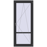 Balcony doors 850x2000 mm BALCONY DOOR REHAU EURO 70 ANTHRACITE_GREY_GLATT two-sided Balcony doors 850x2000 mm BALCONY DOOR REHAU EURO 70 ANTHRACITE_GREY_GLATT two-sided