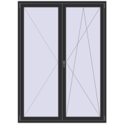 BALCONY DOOR REHAU EURO 70 1600x2200 mm ANTHRACITE_GREY_GLATT dwustronny