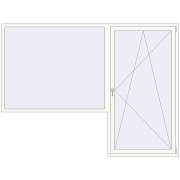 BALCONY DOOR REHAU SYNEGO 2800x2100 mm RAL 9016 Traffic white two-sided