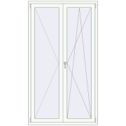 BALCONY DOOR REHAU EURO 70 1200x2150 mm RAL 9016 Traffic white two-sided