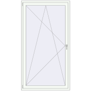 BALCONY DOOR REHAU EURO 70 1170x2150 mm RAL 9016 Traffic white two-sided
