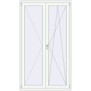 BALCONY DOOR REHAU SYNEGO 1200x2100 mm RAL 9016 Traffic white two-sided