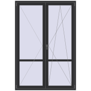 Drzwi balkonowe 1500x2200 mm BALCONY DOOR REHAU EURO 70 ANTHRACITE_GREY_GLATT dwustronny Drzwi balkonowe 1500x2200 mm BALCONY DOOR REHAU EURO 70 ANTHRACITE_GREY_GLATT dwustronny