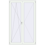 BALCONY DOOR REHAU EURO 70 1350x2300 mm RAL 9016 Traffic white two-sided