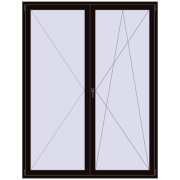BALCONY DOOR REHAU SYNEGO 1800x2350 mm BLACK_BROWN two-sided