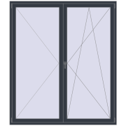 BALCONY DOOR REHAU SYNEGO 1900x2200 mm ANTHRACITE_GREY_STRUKTURAL two-sided