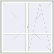 BALCONY DOOR REHAU EURO 70 2300x2300 mm RAL 9016 Traffic white two-sided