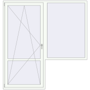 Balcony doors 2000x2100 mm BALCONY DOOR REHAU EURO 70 RAL 9016 Traffic white two-sided