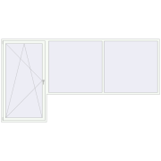 BALCONY DOOR REHAU EURO 70 4000x2100 mm RAL 9016 Traffic white two-sided