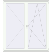 BALCONY DOOR REHAU SYNEGO 1750x2005 mm RAL 9016 Traffic white two-sided