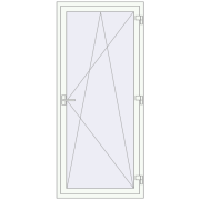 BALCONY DOOR REHAU EURO 70 890x2007 mm RAL 9016 Traffic white two-sided