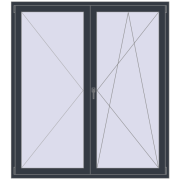 Drzwi balkonowe 1700x1900 mm BALCONY DOOR REHAU SYNEGO ANTHRACITE_GREY_STRUKTURAL dwustronny Drzwi balkonowe 1700x1900 mm BALCONY DOOR REHAU SYNEGO ANTHRACITE_GREY_STRUKTURAL dwustronny