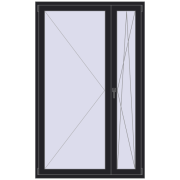Drzwi balkonowe 1300x2100 mm BALCONY DOOR REHAU SYNEGO BLACK_ULTI-MATT dwustronny Drzwi balkonowe 1300x2100 mm BALCONY DOOR REHAU SYNEGO BLACK_ULTI-MATT dwustronny