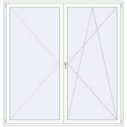 BALCONY DOOR REHAU EURO 70 2200x2300 mm RAL 9016 Traffic white dwustronny