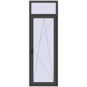Balcony doors 800x2400 mm BALCONY DOOR REHAU EURO 60 BASALT_GREY two-sided