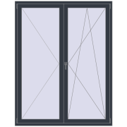 Drzwi balkonowe 1600x2050 mm BALCONY DOOR REHAU EURO 70 ANTHRACITE_GREY_STRUKTURAL dwustronny