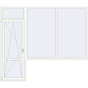BALCONY DOOR REHAU EURO 70 2800x2400 mm RAL 9016 Traffic white two-sided