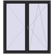 Drzwi balkonowe 1700x1900 mm BALCONY DOOR REHAU SYNEGO BLACK_ULTI-MATT dwustronny Drzwi balkonowe 1700x1900 mm BALCONY DOOR REHAU SYNEGO BLACK_ULTI-MATT dwustronny