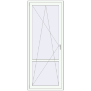 BALCONY DOOR REHAU EURO 70 900x2200 mm RAL 9016 Traffic white two-sided