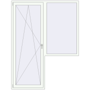 Drzwi balkonowe 1750x2300 mm BALCONY DOOR REHAU SYNEGO RAL 9016 Traffic white dwustronny