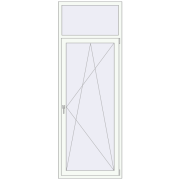BALCONY DOOR REHAU EURO 70 900x2500 mm RAL 9016 Traffic white two-sided