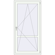 Balcony doors 900x1800 mm BALCONY DOOR REHAU SYNEGO RAL 9016 Traffic white two-sided