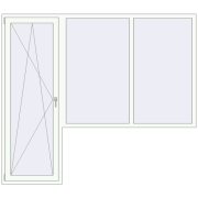 BALCONY DOOR REHAU EURO 70 2400x2100 mm RAL 9016 Traffic white dwustronny BALCONY DOOR REHAU EURO 70 2400x2100 mm RAL 9016 Traffic white dwustronny