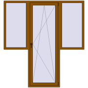 Balcony doors 1980x2130 mm BALCONY DOOR REHAU SYNEGO GOLDEN OAK two-sided