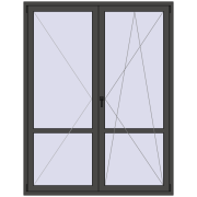 Balcony doors 1700x2200 mm BALCONY DOOR REHAU EURO 70 BASALT_GREY two-sided