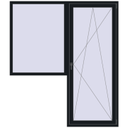 BALCONY DOOR REHAU SYNEGO 1900x2200 mm BLACK_COOL_110L-2 two-sided