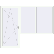 BALCONY DOOR REHAU EURO 70 2700x2150 mm RAL 9016 Traffic white two-sided