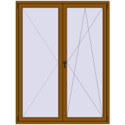 BALCONY DOOR REHAU EURO 70 1600x2100 mm GOLDEN OAK two-sided