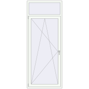 Balcony doors 960x2400 mm BALCONY DOOR REHAU SYNEGO RAL 9016 Traffic white two-sided