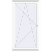 Drzwi balkonowe 1100x2050 mm BALCONY DOOR REHAU SYNEGO RAL 9016 Traffic white dwustronny